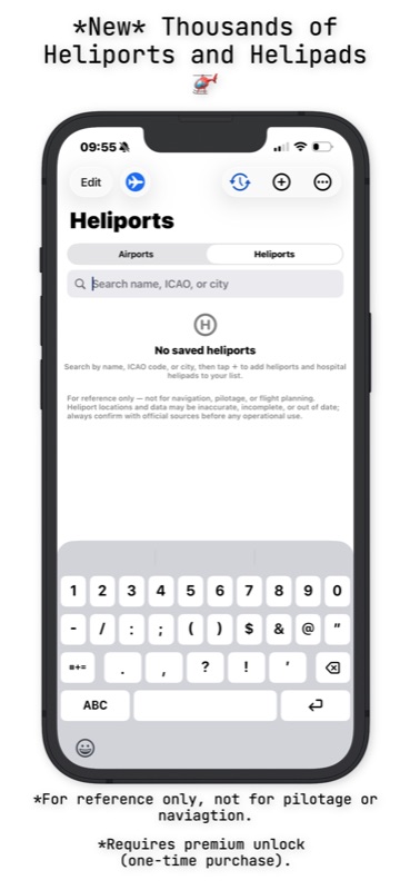 AvClock iPhone: thousands of heliports and helipads