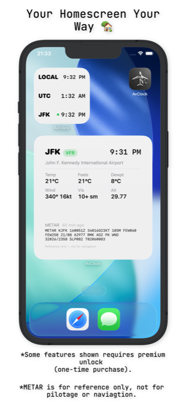 AvClock iPhone: Lock Screen and Home Screen widgets together