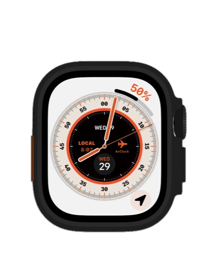 AvClock Apple Watch: live watch face complication showing your airport's local time
