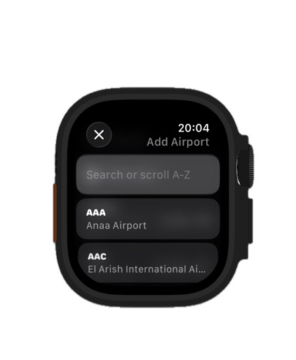 AvClock Apple Watch: add any airport worldwide right from your wrist